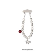 ANGYING | ANGYING × Red Bean Pearl สร้อยคอโทรศัพท์มือถือสั้นสำหรับผู้หญิง เคสโทรศัพท์มือถือ Apple 16