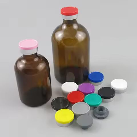 Empty 100ML 50ML Amber Injection Glass Vial with Plastic Aluminium Cap 100CC Brown Liquid Medicine G