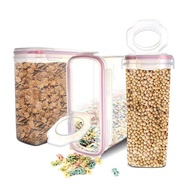 Cereal Dispensers - Cereal Storage Containers with BPA Free Plastic + Airtight 4 Side Locking Lids -