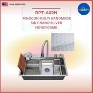 RINOCON Multi Handmade Top-Mount Undermount Smart Kitchen Sink Nano Silver Honeycomb Sinki Dapur