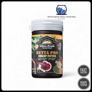 Azoo Ultra Fresh Betta Pro Shrimp Patties Makanan Ikan 60ml 20g Betta Fish Food Makanan Ikan Laga