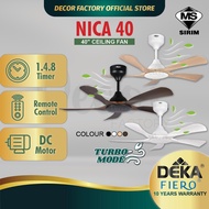 DEKA FIERO Fan FIERO NICA 40 Inch 5 Blades 16 Speed + Reverse + Turbo DC Motor With Remote Control C