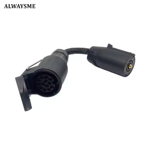 ALWAYSME US 7 Pin to Euro 13 Pin Trailer Plug Adapter