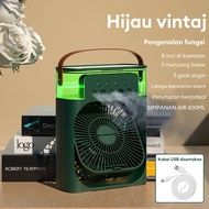 Air Cooler Fan Portable USB Mini Aircond 3In1 Desk Fan with 7 LED Desk Cooling Fan Humidifier Purifier Mist