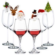 MUMENG 10pcs Santa Claus Snowman Tree Wine Glass 2022 Merry Christmas Decorations For Home Table Place Cards Xmas Gift New Year Party
