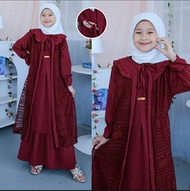 DRESS ANAK MAYRA BAHAN CRINKLE AIRFLOW MIX BRUKAT MALIKA
