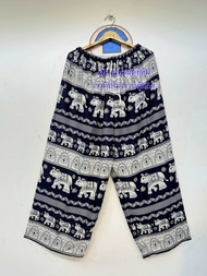 XXXXXL (5XL)  กางเกงลายช้างขายาว ไซส์ใหญ่ 5XL ผู้ชายใส่ได้ งานไทย 100% ไม่มีช้างกลับหัว