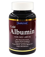 Healthy Land Gold Albumin | Blood Level Support | 120 Count | Contains Albumin, Royal Jelly, America