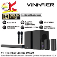 VINNFIER VF HYPERBAR CINEMA DA520 1300W DOLBY ATMOS 5.2.4 SOUNDBAR WITH BLUETOOTH KARAOKE SYSTEM SPE