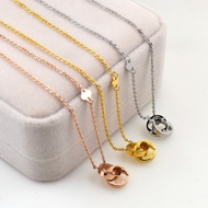 TN396 Titanium necklace with 2 interlocking circles