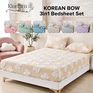 Kiandra Home -Korean Bow 3in1 Bedsheet Set | 100% Cotton | Fully Garterized Bedsheet Set