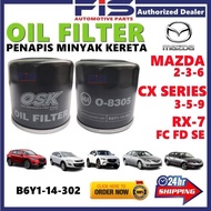 Oil Filter Mazda FC FD SE CX3 CX5 CX9 RX7 O-8305 B630-14-302 B6Y1-14-302 B631-14-302 Penapis Minyak 