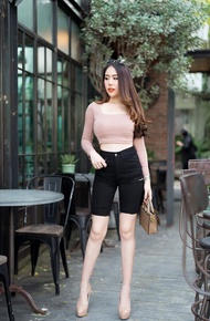 [ส่งเร็ว] 🧶 กางเกงยีนผู้หญิงสามส่วนเอวสูงผ้ายืดมีbigsize S - 5XL ทรงเข้ารูป 🧶 6 แบบ หลากสี กางเกงยีน