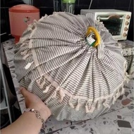 Cover | Round Food Cover with Striped Pattern in Various Colors with Beautiful Lace and Tassels, Dia