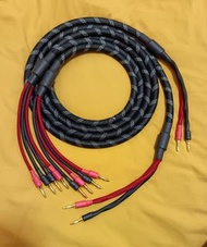 (Bi-Wire) Speaker Cable 4ⅹ2.5mm²無氧銅 HIFI發燒級喇叭雙線.含純銅線,粗身高密度防干擾編織網 ,配純銅香蕉插頭 提高更好的聆聽體驗和增加低音水平的傳送 ,音質出眾 
