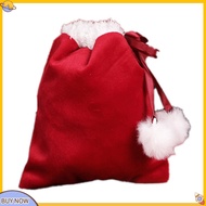 {uStuttg}  Holiday Gift Bag with Poms Christmas Drawstring Bag Portable Christmas Gift Bag with Drawstring Closure Reusable Holiday Packaging for Southeast Asian Buyers