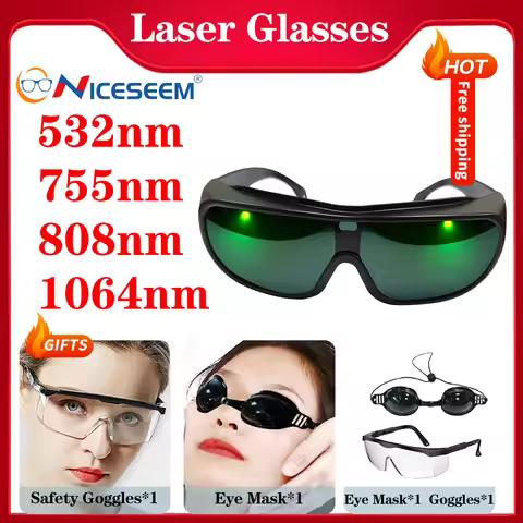Laser Protective Glasses Industrial Safety Lenses UV IPI IR IPL FPV OD 1064nm 532nm Protector Protec