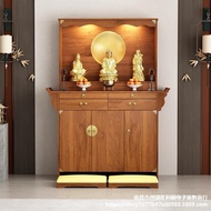 HY/💯Buddha Niche New Chinese Style Clothes Closet Buddha Cabinet Altar Buddha Shrine Home with Door Incense Burner Table