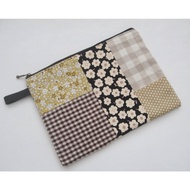 Handmade Patchwork Pouch – Kokka Browns