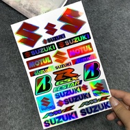 SUZUKI Logo Laser Motorcycle Sticker Decor Scooter Motor Bike Body Fender Helmet Windshield Decal Ac