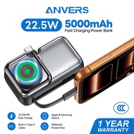 [CCC Certified] Anvers Power Bank Mini 5000mAh 22.5W Fast Charging with Wireless Charger for IPhone 