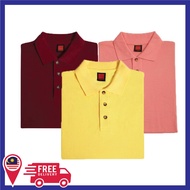 OREN SPORT Plain Polo Tee Tshirt - Maroon / Yellow / Peach (Unisex) HC01