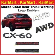 Mazda CX-60 CX60 Rear Trunk Wording Logo Emblem Chrome Glossy Black Exterior Accessories CX60
