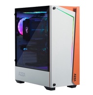 Case APOLLO 430 ( เคสเปล่า + รีโมท rgb ) Tempered Glass White orange Mid-Tower AZZA Gaming สินค้ารับประกัน 1 ปี