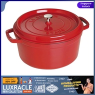 [sgstock] Staub 1103006 Cast Iron Round Cocotte, 30cm, Cherry - [] []