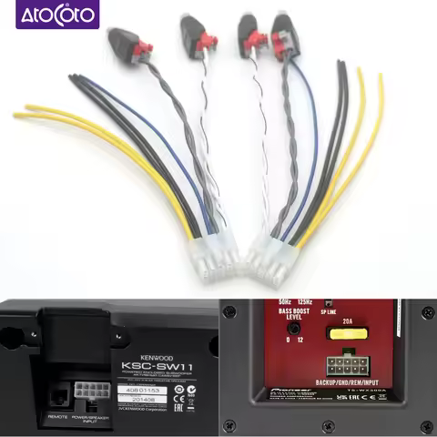 Car Stereo Amplifier Power Harness Subwoofer 10Pin RCA Plug Cable for Pioneer TS-WX1210A for KENWOOD