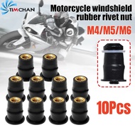 10pcs M4/M5/M6 Motorcycle Rubber Well Nuts Bolt Washer Screw / Universal Windshield Rubber Nut / Mot