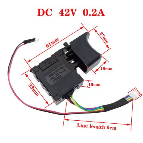 DC Electric Drill Dustproof Speed Control Push Button Trigger Electric wrench switch 0.2A 42V 60V Co