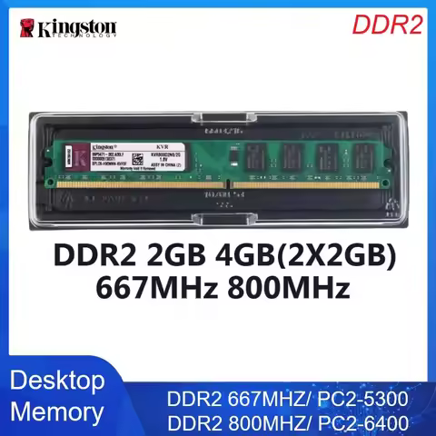 Kingston Memoria Ram Kit Desktop Memory DDR2 2GB 4GB(2X2GB) Kit DIMM Memory RAM Computer 667MHz 800M