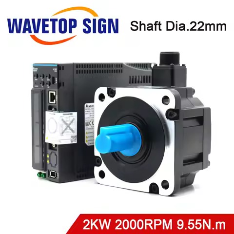 WaveTopSign Delta B3 2KW Servo Motor Kits 2000rpm 9.55N.m ASD-B3-2023-L + ECM-B3M-E21320RS1/SS1 Repl