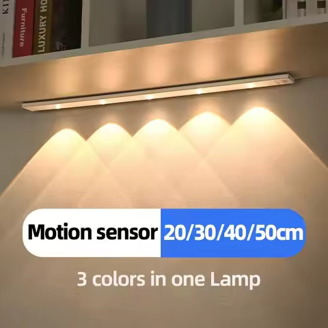 White/Black LED Cabinet Light USB Rechargeable Motion Sensor LED Light for Kitchen Wardrobe Cabinet 