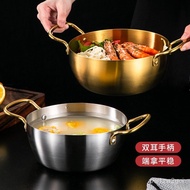 Korean Style Ramen Pot Stainless Steel Soup Pot Deep Binaural Instant Noodle Pot Restaurant Cooking Noodle Pot Induction