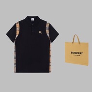 🈶️現貨 Burberry polo衫巴寶莉經典格紋拼接戰馬刺繡polo衫短袖上衣