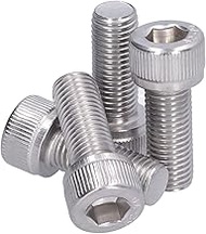 Hex Bolt, 1.25mm Fine Pitch M10 4Pcs Socket Cap Screw Bright Finish A2-70 Stainless Steel for Constr