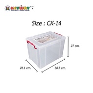 Keyway กล่องใส่ของอเนกประสงค์ มีหูล็อค เเข็งเเรง ทนทาน สามารถวางซ้อนหลายกล่องได้ รุ่น CK-14