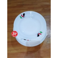 9-INCH Rooster Plastic Plate Round Dinner Plate/