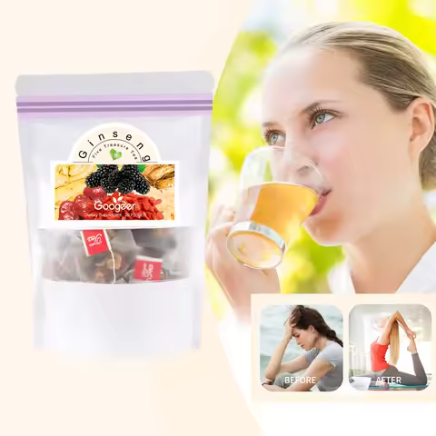 Ginseng Five Treasure Tea Natural Energy Boost Immune Support Herbal Wellness Traditional Organic Bl