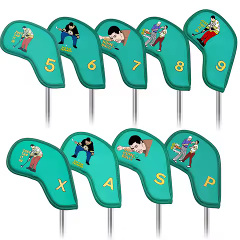 9 pcs Golf Iron Covers with Funny Carton Design Golf Iron Head Cover, Golf Club Head Covers for Iron