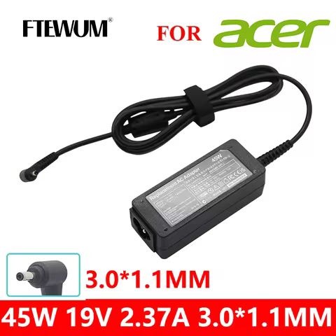 45W Laptop Charger Adapter 19V 2.37A 3.0*1.1mm Power Supply For Acer Travelmate B117 B118-R B118-RN 