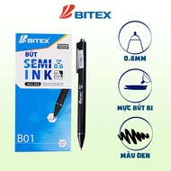 Bút Lông bi Bitex B01 ngòi 0.6mm mực xanh/ đỏ/ đen 12 cây