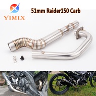 Raider 150 Carb 100% Pure 304 Stainless Big Elbow Exhaust Pipe Front R150