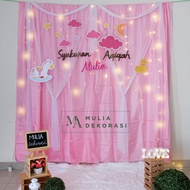 Dekorasi Backdrop Aqiqah Khitan Syukuran 4 7 Bulan Ulang Tahun Background lamaran nikah akad Bekdrop