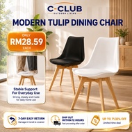 C - Kerusi Makan Dining Chair Nordic Eames Chair PU Leather Cushion Kerusi Belajar Office Makeup Cha