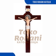 SAINT BENEDICT HANGING CROSS 25CM | CATHOLIC WALL CRUCIFIX | BENEDICT FIBER CROSS