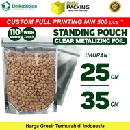 Standing Pouch 25x35cm Clear Metalize Alumunium Plastik Klip Ziplock