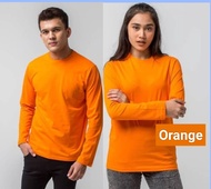 Kaos polos lengan panjang soft katun combed 30s ORANGE / Kaos Polos Panjang Katun Premium / Kaos Obl